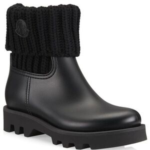 Moncler Ginette Wool-Trim Rain Boots Sz.38/ Women's 8